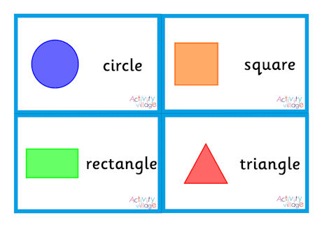 2d shape flashcards - small - first 4 shapes
