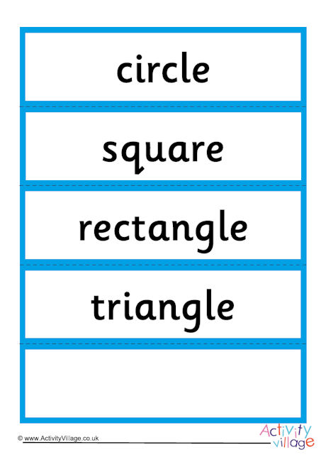2D shape word cards - first 4 shapes 2D shape word cards - first 4 shapes