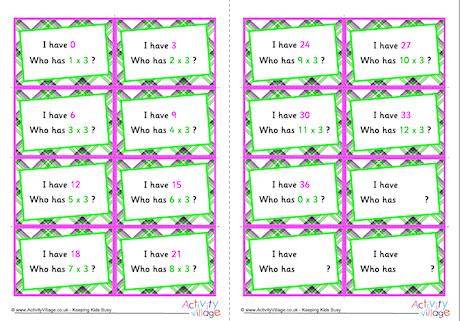 3 Times Table Around The World Cards