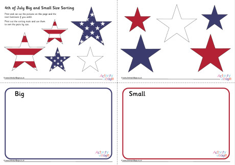 4th Of July Big And Small Size Sorting