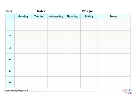 5 Day Termly Planner 1 5 Day Termly Planner 1