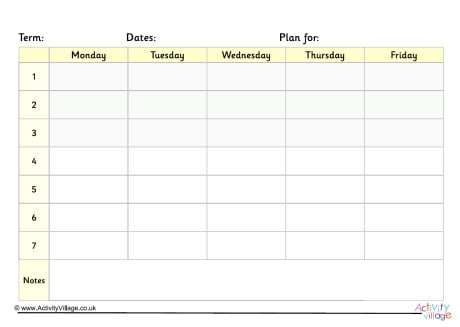 5 Day Termly Planner 2 5 Day Termly Planner 2