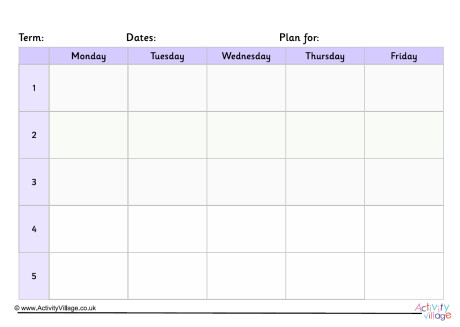 5 Day Termly Planner 3