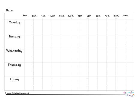 5 Day Weekly Planner 1 5 Day Weekly Planner 1