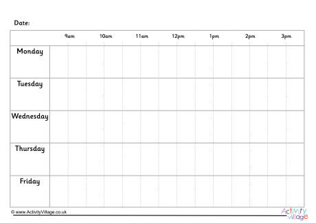 5 Day Weekly Planner 2