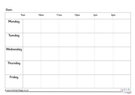5 Day Weekly Planner 3