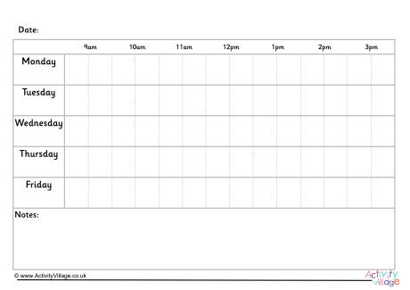 5 Day Weekly Planner 7