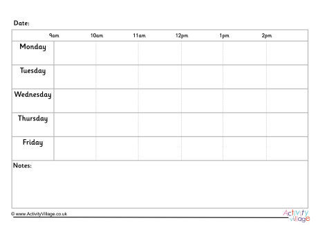 5 Day Weekly Planner 8