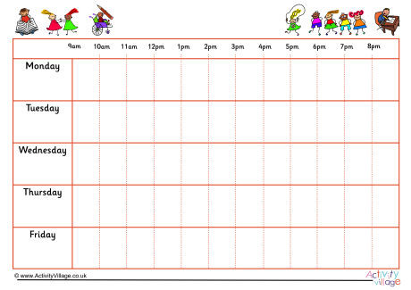 5 Day Weekly Schedule 1
