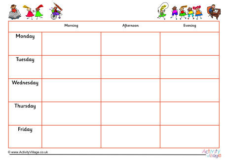 5 Day Weekly Schedule 4