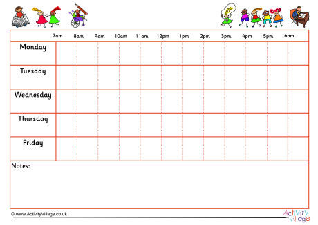 5 day weekly schedule 6