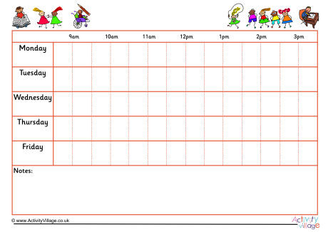5 Day Weekly Schedule 7