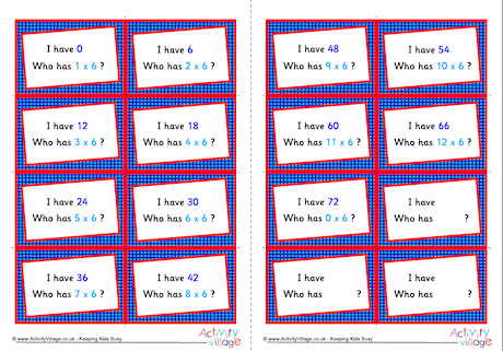 6 Times Table Around The World Cards 6 Times Table Around The World Cards