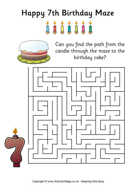7th birthday maze