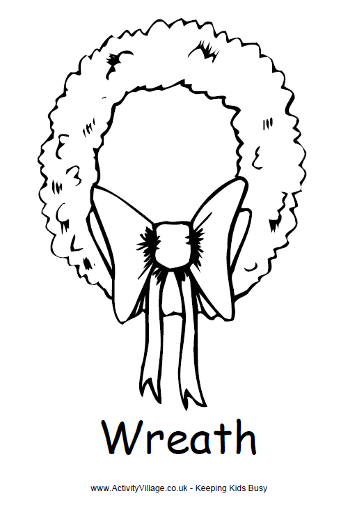 Christmas wreath colouring page 3