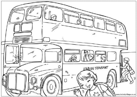 London Bus Colouring Page To Print