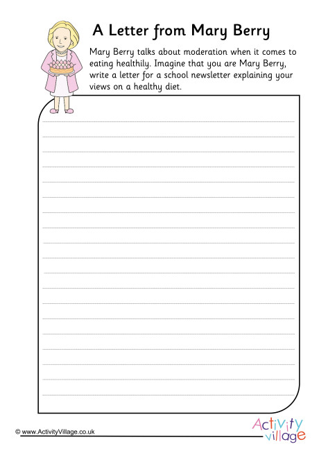 A Letter From Mary Berry Worksheet