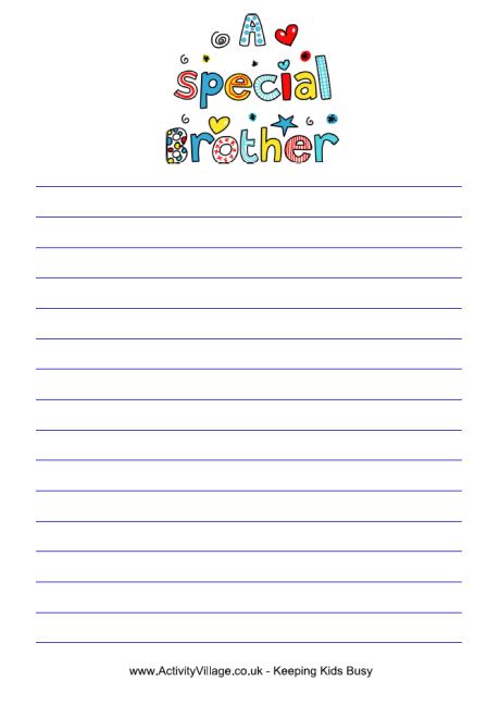 A special brother writing paper