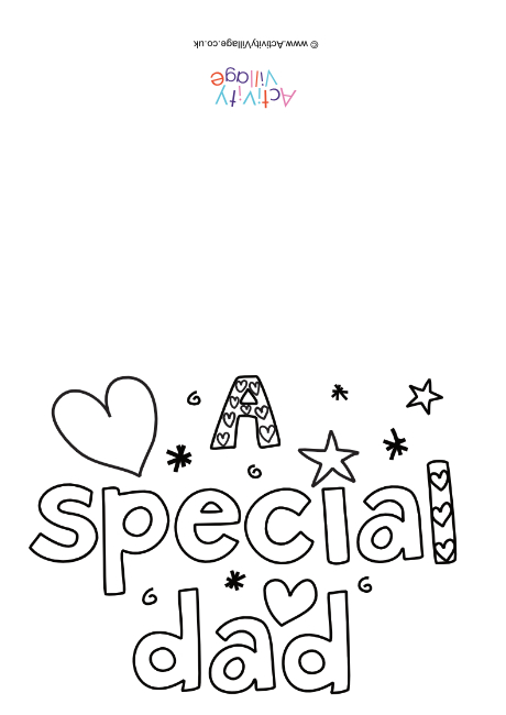 A Special Dad colouring card