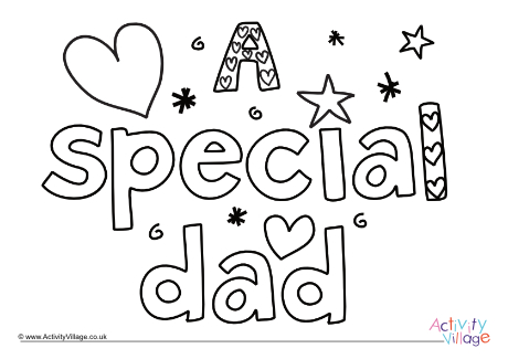 A special dad colouring page