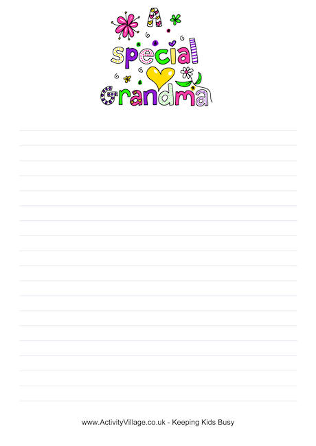 A special grandma writing paper