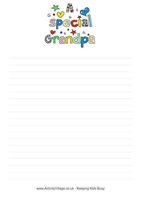 A special grandpa writing paper