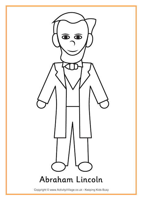 Abraham Lincoln colouring page 3