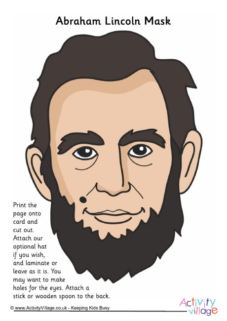 Abraham Lincoln Printable Mask Abraham Lincoln Printable Mask
