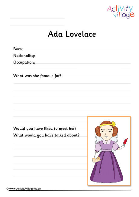 Ada Lovelace Worksheet 