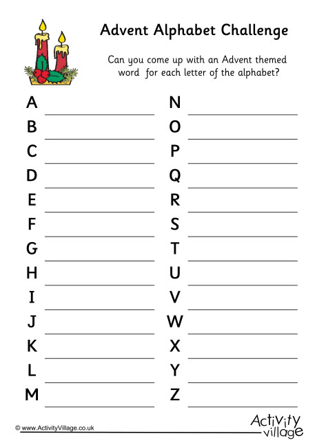 Advent Alphabet Challenge