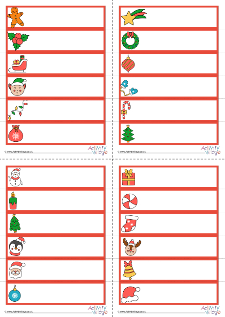 Advent Calendar printable activity slips - blank Advent Calendar printable activity slips - blank