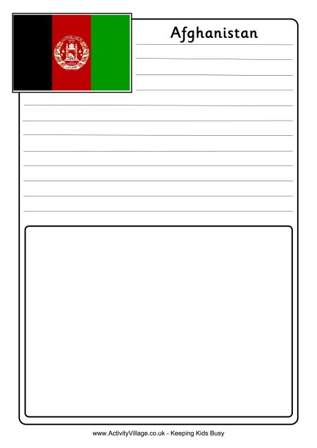 Afghanistan notebooking page