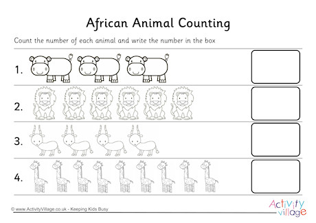 African animal counting 1 