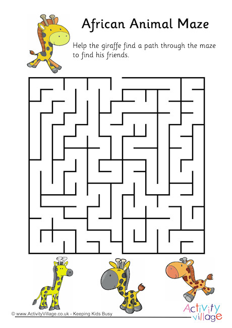 African Animal Maze 1