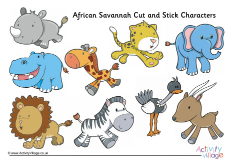 African Savannah Cut and Stick Characters African Savannah Cut and Stick Characters