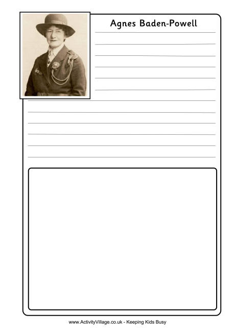 Agnes Baden-Powell notebooking page