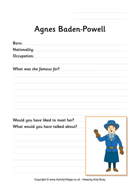 Agnes Baden-Powell worksheet