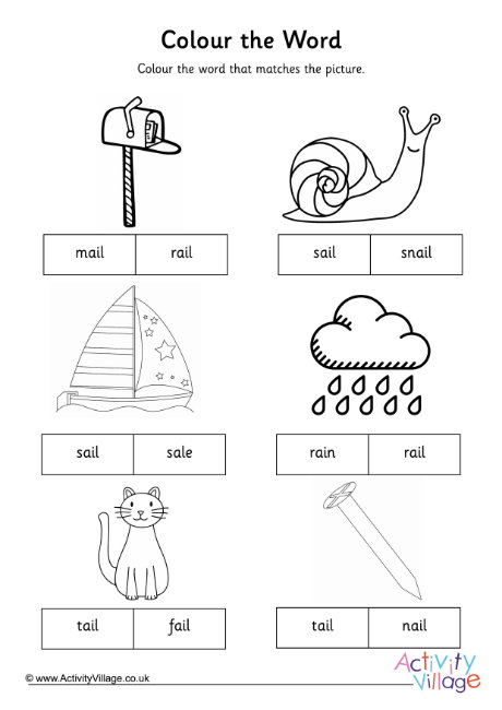 Ai Digraph Colour The Word