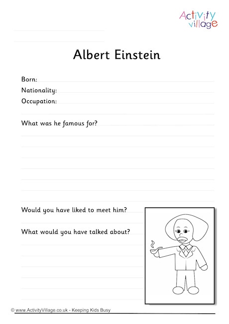 Albert Einstein Worksheet Albert Einstein Worksheet