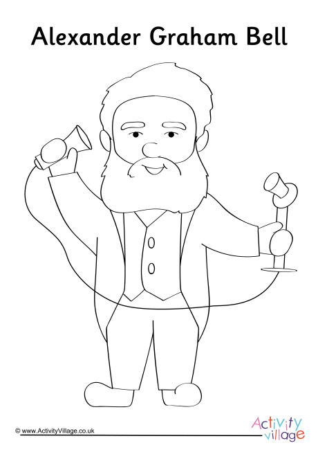 Alexander Graham Bell Colouring Page