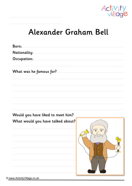 Alexander Graham Bell Worksheet Alexander Graham Bell Worksheet