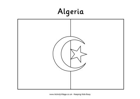 Algerian flag colouring page