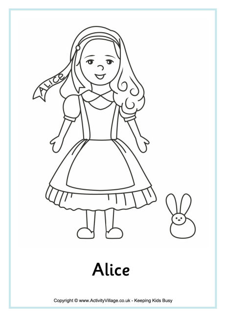 Alice Colouring Page
