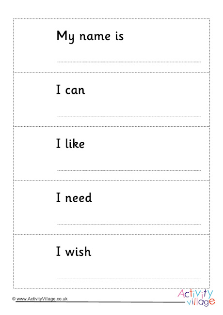 All About Me flip book All About Me flip book