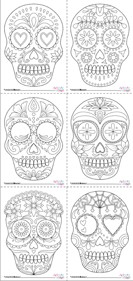 All Day of the Dead Calavera Colouring Pages All Day of the Dead Calavera Colouring Pages