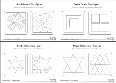 All doodle pattern tile shapes
