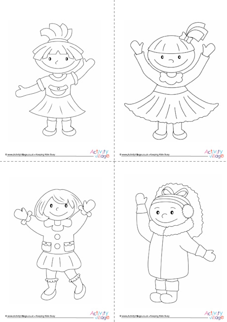 All girl colouring pages