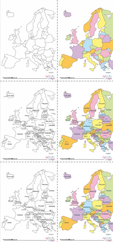 Printable Maps of Europe Printable Maps of Europe