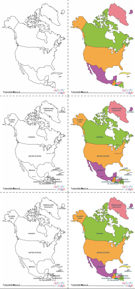 Printable maps of North America