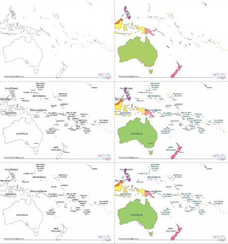Printable Maps of Oceania